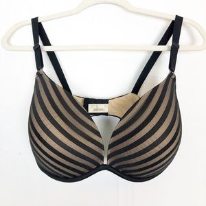 Sweet Nothings Black Stripe Mesh 38DD Form Bra